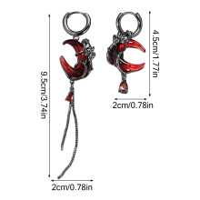 (Earring) Moon Drop Earrings, Zinc Alloy Tassel Rings for Women