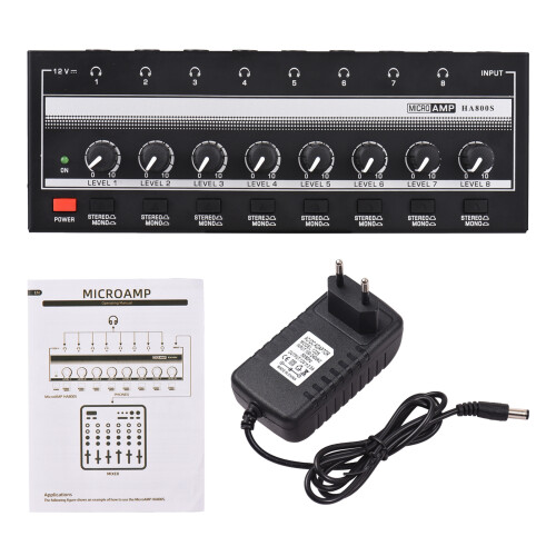 HA800S 8-Channel Headphone Amplifier, 198x72x26mm 2