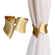 (Sweeping gold, 1pc) Golden Curtain Buckle - 2pcs, Mirrored Metal Spring