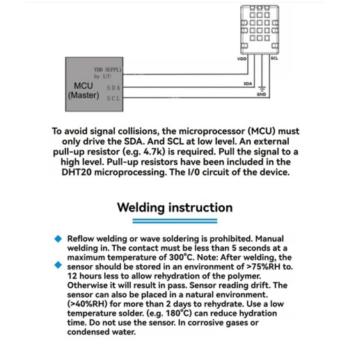 DHT20 Temperature&Humidity Sensor Module IIC Digital Signal Output Humidity Sensor for  Compatible Replaces DHT11 2
