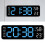 (Black shell blue light) Digital Wall Clock with Calendar & Dimmer - 50 Char 4