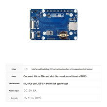Waveshare Base Board for Raspberry Pi Compute Module5 JST-SH FAN USB -Compatible RJ45 Gigabit Ethernet M.2 Slot for CM5