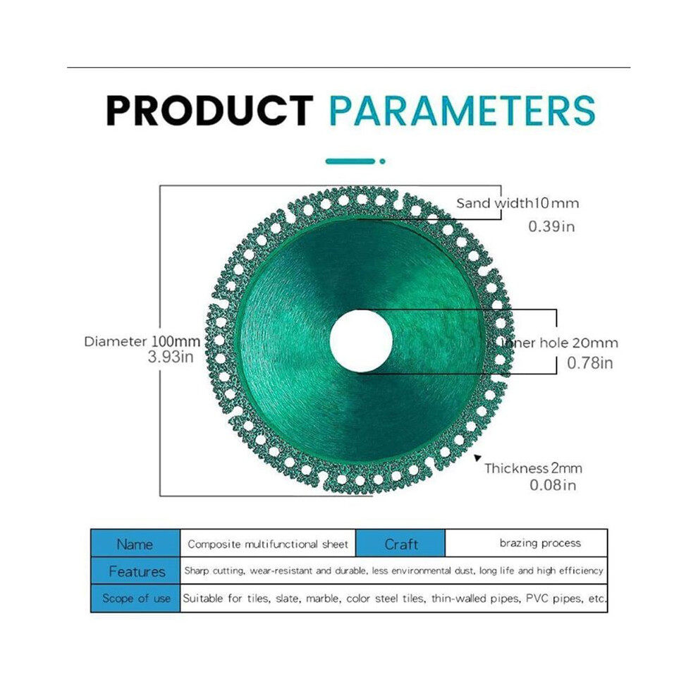 Indestructible Disc For Grinder, Indestructible Cutting Disc, Composite Multifunctional Cutting Saw Blade (10Pcs) 6031891352712