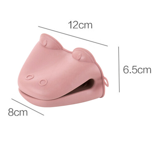 (Pink) Non-Slip Silicone Pot Handle Mitts - 50 Char 2
