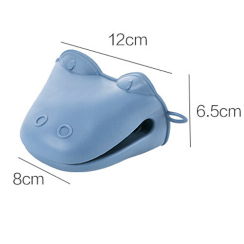 (Blue) Non-Slip Silicone Pot Handle Mitts - 50 Char 2
