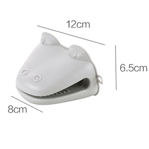 (Gray) Non-Slip Silicone Pot Handle Mitts - 50 Char 2