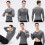 3pcs Men's Long Sleeve Compression M-XXL Black 5