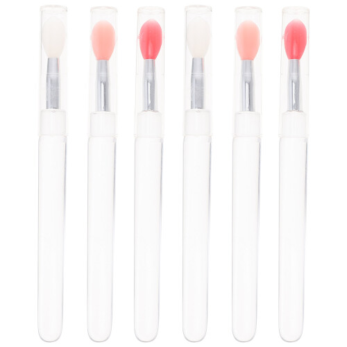 6 siliconen lippenborstels met deksel, lipstickapplicators 2