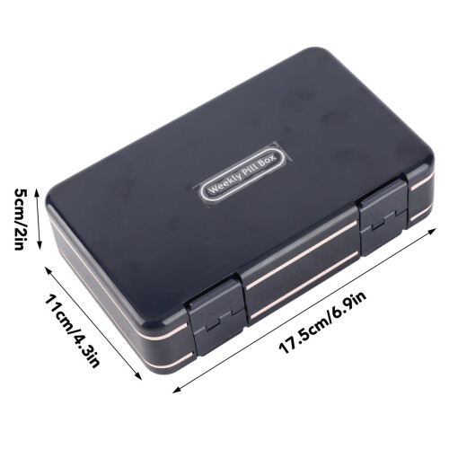 Blue 24-Cell 7 Day Double-Layer MedBox 17.5x11x5cm 1