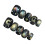 (XS) 10PCS Black Rainbow Cat Eye Press-On Nails 8