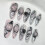 (S) Glossy Pink Cat Eye Artificial Nails for Manicure 8