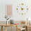 Frameless Silent Wall Clock Sticker 40x40cm Acrylic Modern Decor 7