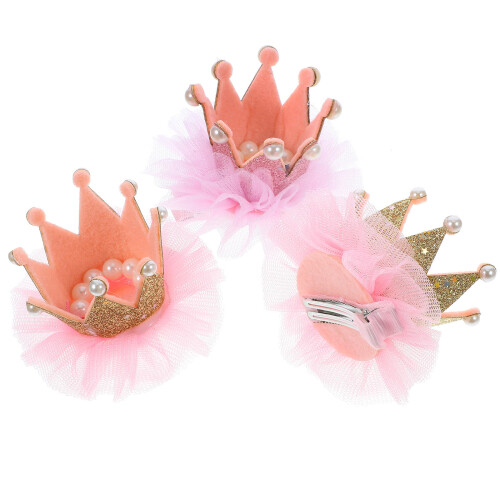 3-teiliges haarclip-set für mädchen, blumenkronen aus elastischem material