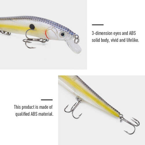 Long Tail Fish Lure 11.9cm, 4 Colors, Sharp Hook, Durable ABS Materials 2