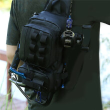 Fishing Chest Bag with Fish Rod Sport Waist Bags Lure Organizer Storage Single Shoulder Case Lures Storage Fanny Pack