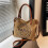 (Brown - black letters) Women\'s Single Shoulder Tote Work Bag 5