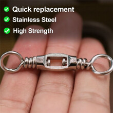 15Pcs Fishing Swivel Heavy Duty Stainless Steel Swivels Saltwater Fishing Connector Terminal Tackle Size 5