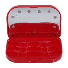 Red Plastic False Eyelash Organizer Portable LED Lash Storage