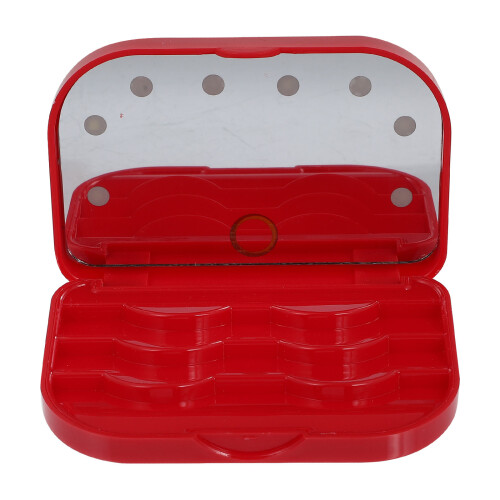 Red Plastic False Eyelash Organizer Portable LED Lash Storage