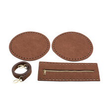 1Set Strapazierfähiges DIY Taschenzubehör Set Aus PU Leder Kaffee
