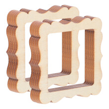 10Stk Holz-Dekoformen Aus Bambus Beige Für Kreative Bastelarbeiten