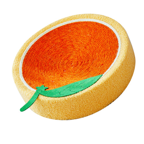 Sisal Round Cat Scratcher Bed, Orange, 39cm Dia