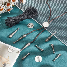 Bolo Tie 5 Yards Bolo Tie Cords Bolo Tips Replacement End Caps Buckle Fashion Finding for Making Inner