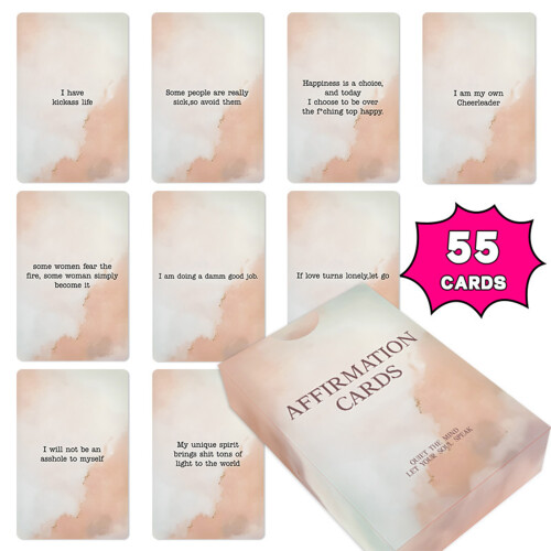 55Pcs Self-Love Affirmation Cards, Mindfulness Deck for Meditation 1