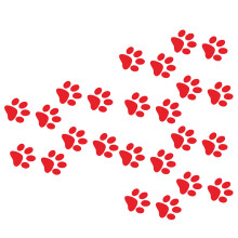 Pcs Red Cat Car Stickers Paw For Truck Personalized Decal Decorative