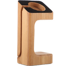 1Stk Bambus Holz Ladehalter Gelb Für Smartwatch Mit Schwamm Polster