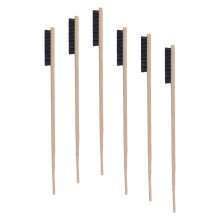 6Pcs Bird Cage Cleaning Brushes Wooden Handle Narrow Design Practical