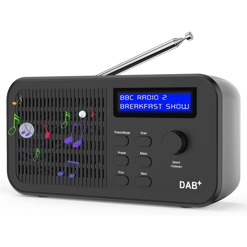 Portable Dab Radios, Dab+ Fm Radio, Digital Radios, Usb Rechargeable Battery Powered 759454819040