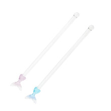2Stk Bunte Soda-Kalk Glas Rührstäbchen Für Getränke Zuhause & Café