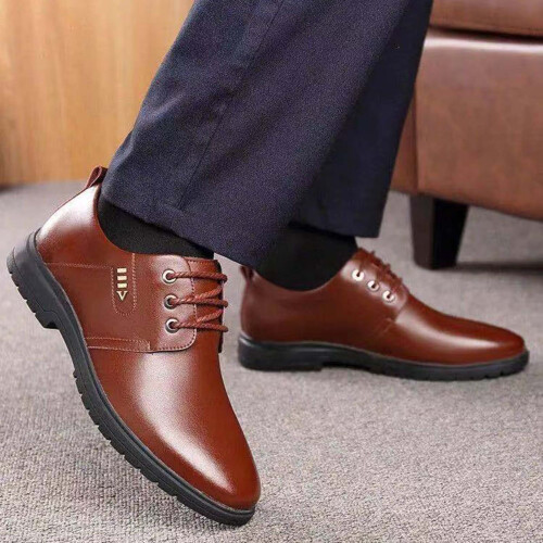 (Brown, 43) Business Leather Shoes Soft-Soled 2