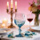 (A) Handle Wine Glass with Gradient Blue-Green Tone Unique Wave Texture Design Handheld Spiral Wine Cup 4
