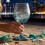 (A) Handle Wine Glass with Gradient Blue-Green Tone Unique Wave Texture Design Handheld Spiral Wine Cup 3