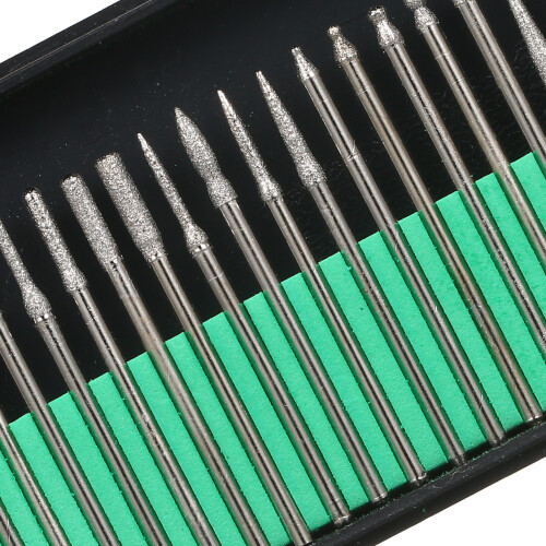 30Pcs Diamond Burr Bits, 1/8'' Shank, Rotary Tool 1