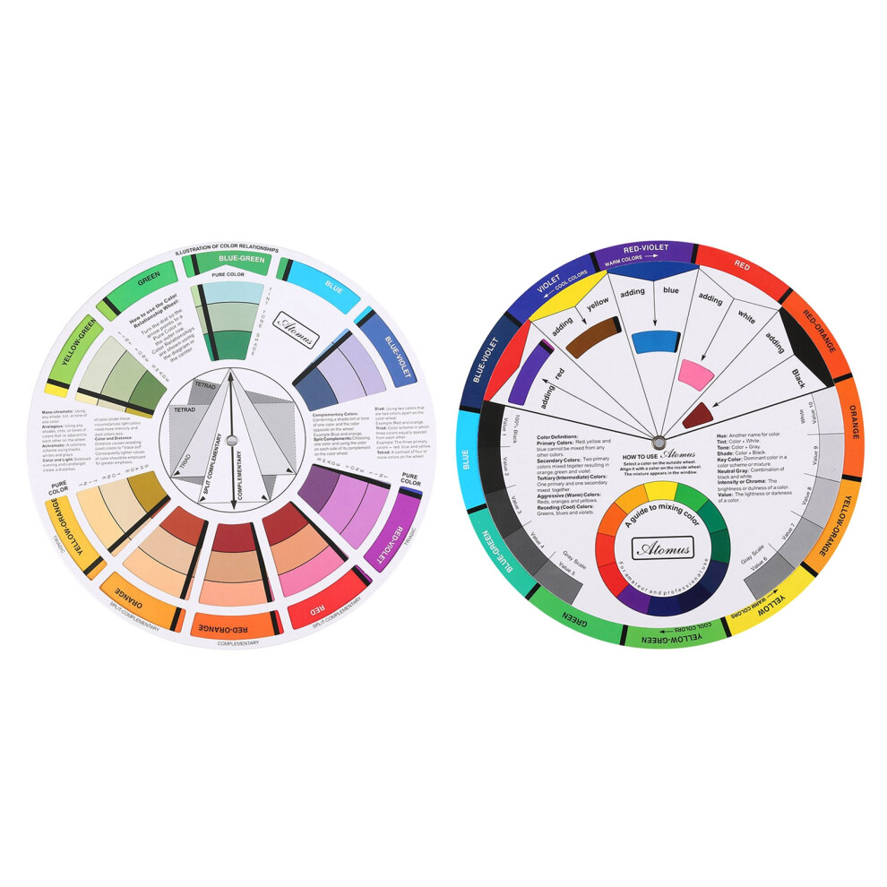 Professional Round Tattoo Nail Color Wheel â 23.5cm Color Mixing Guide
