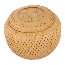 Bambú Tejido Con Tapa Cesta Para El Hogar Y Envolver Regalos