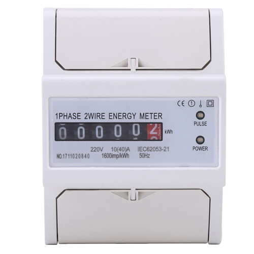 2 Wire 1 Phase Electronic KWh Meter for DIN Rail 10(40)A Precise Reading 1