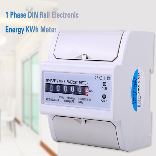 2 Wire 1 Phase Electronic KWh Meter for DIN Rail 10(40)A Precise Reading 2