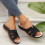 (Black, 40) Women\'s Open-Toe PU Leather Sandals 2