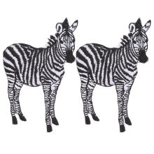 2Stk Tiermotiv Stickerei Patches Kleidung Mehrfarbig