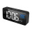 Multifunctional LED Alarm Clock with Mirrored Surface, Silent Bedside Decor, Black 2