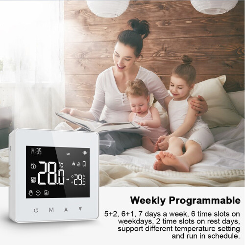 Temp Controller ZigBee Boiler 86x86x28mm White 3A 1