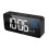 Multifunctional LED Alarm Clock with Mirrored Surface, Silent Bedside Decor, Black 12