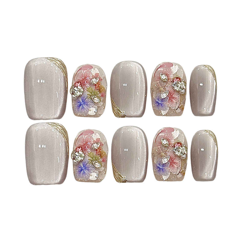 Penghui-Toys (1102) Glossy Fake Nails With Flash Cat Eyes Ultra-Flexible Long Lasting Fake Nails For Shopping Traveling Dating