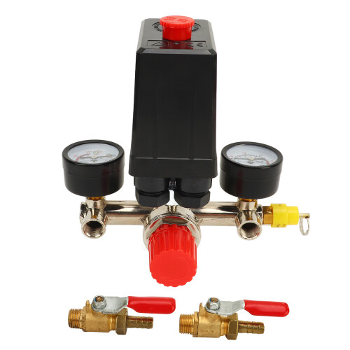 Air Compressor Pressure Switch 0-180psi, 2-Gauge 2