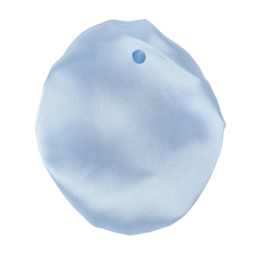 Satinblauer Trinkdeckel, Becherabdeckung aus Stoff, Strohhalm 1