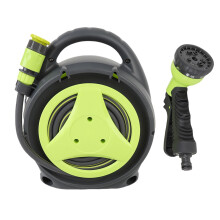Garden Hose Reel with Spray Nozzle 39.4ft Green Lightweight Durable Water Hose Reel for Garden Patio
